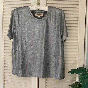 Porridge at Anthropologie Women's Silver Short Sleeve Top
